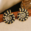 Wholesale Stainless Steel Conch Earrings For Women Retro Style With Enamel Filling And Gold Plating Geometric Design