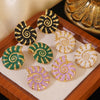 Wholesale Stainless Steel Conch Earrings For Women Retro Style With Enamel Filling And Gold Plating Geometric Design