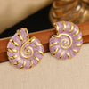 Wholesale Stainless Steel Conch Earrings For Women Retro Style With Enamel Filling And Gold Plating Geometric Design