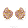Wholesale Stainless Steel Conch Earrings For Women Retro Style With Enamel Filling And Gold Plating Geometric Design