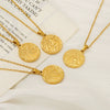 Wholesale 316L Stainless Steel Constellation Pendant Necklace With Electroplating And Cross Chain
