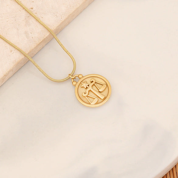 Wholesale Stainless Steel Constellation Pendant Necklace With Electroplating