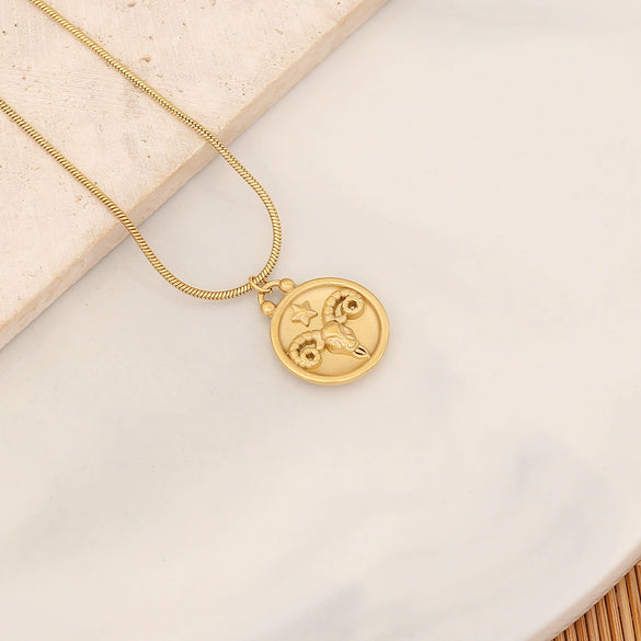 Wholesale Stainless Steel Constellation Pendant Necklace With Electroplating