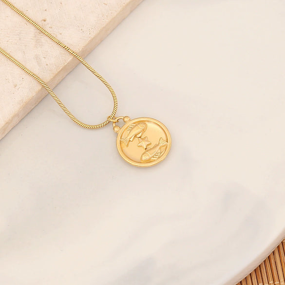 Wholesale Stainless Steel Constellation Pendant Necklace With Electroplating