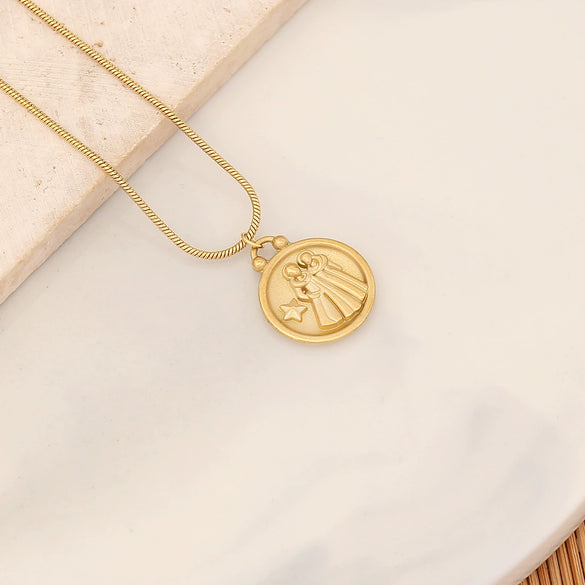Wholesale Stainless Steel Constellation Pendant Necklace With Electroplating