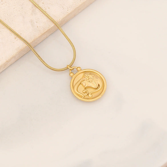 Wholesale Stainless Steel Constellation Pendant Necklace With Electroplating