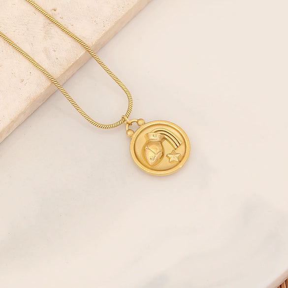 Wholesale Stainless Steel Constellation Pendant Necklace With Electroplating