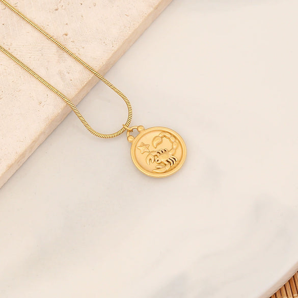 Wholesale Stainless Steel Constellation Pendant Necklace With Electroplating