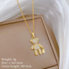 Wholesale Stainless Steel Copper Pendant Geometric Style Cartoon Light Luxury Elegant Gorgeous Full Diamond Necklace Unisex