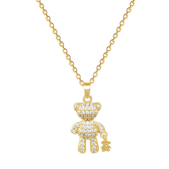 Wholesale Stainless Steel Copper Pendant Geometric Style Cartoon Light Luxury Elegant Gorgeous Full Diamond Necklace Unisex