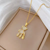 Wholesale Stainless Steel Copper Pendant Geometric Style Cartoon Light Luxury Elegant Gorgeous Full Diamond Necklace Unisex