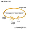 Wholesale 316L Stainless Steel Coral Shell Bead Open Bracelet Plated With Gold Heart Star Zircon Bracelet