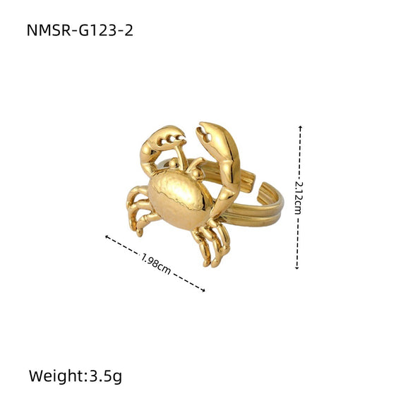 Wholesale Stainless Steel Crab Earrings Pendant Combination Set Women's Fashion Electroplated Jewelry