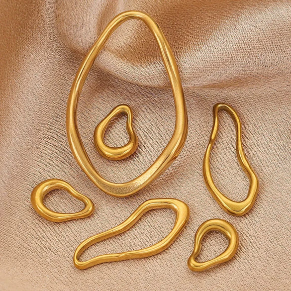 Wholesale Stainless Steel Creative Oval Geometric Twisted Hydraulic Earrings Jewelry Accessories