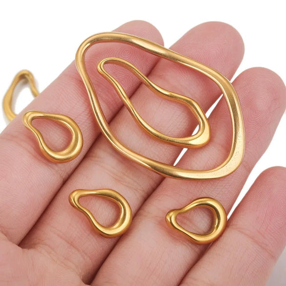 Wholesale Stainless Steel Creative Oval Geometric Twisted Hydraulic Earrings Jewelry Accessories