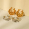 Wholesale Stainless Steel Croissant Earrings With Geometric Pattern And Electroplating Treatment