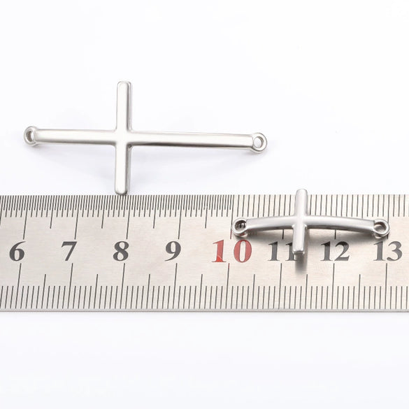 Wholesale Stainless Steel Cross Double Hole Connector Diy Bracelet Necklace Accessories With Electrolysis Process And Original Design