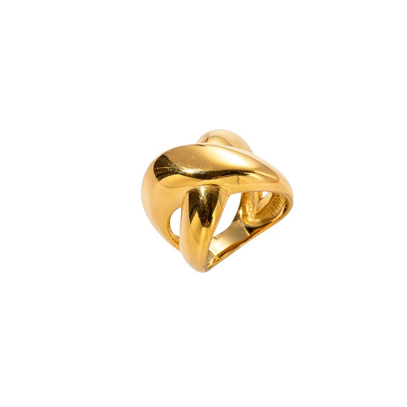 Wholesale Stainless Steel Cross Hollow Geometric Fashion Electroplated Ring For Men And Women