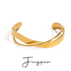 Wholesale Stainless Steel Cross Opening Bracelet With 18K Gold Electroplated Quiet Design And Geometric Style