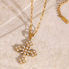 Wholesale Stainless Steel Cross Zircon Clavicle Chain For Women With Electroplating And Geometric Design