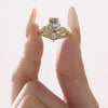 Wholesale Stainless Steel Crown Pattern Women's Ring With Electroplating