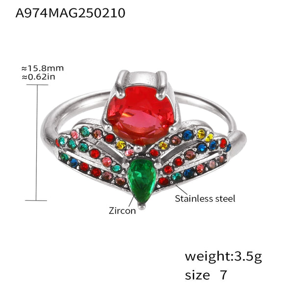 Wholesale Stainless Steel Crown Pattern Women's Ring With Electroplating