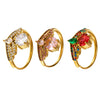 Wholesale Stainless Steel Crown Pattern Women's Ring With Electroplating