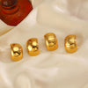 Wholesale Stainless Steel Cshaped And Loveshaped Exaggerated Hollow Electroplated Ladies Hiphop Style Earrings