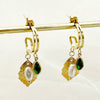 Wholesale Stainless Steel Cshaped Pearl Earrings With Geometric Pattern And Pastoral Style Electroplated