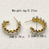 Wholesale Stainless Steel Cshaped Pearl Earrings With Geometric Pattern And Pastoral Style Electroplated