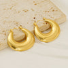 Wholesale 316L Stainless Steel Cshaped Retro Style Electroplated Women's Earrings
