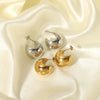 Wholesale Stainless Steel Cshaped Smooth Semicircular Moon Earrings For Women Electroplated Jewelry