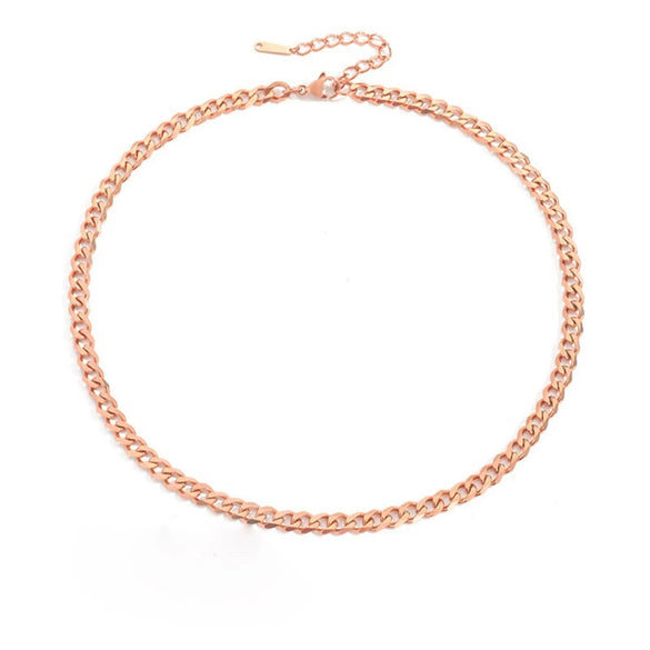 Wholesale Stainless Steel Cuban Chain Necklace For Men And Women 14K Gold Plated U Shape Street Hip Hop Style