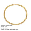 Wholesale Stainless Steel Cuban Chain Necklace For Men And Women 14K Gold Plated U Shape Street Hip Hop Style