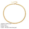 Wholesale Stainless Steel Cuban Chain Necklace For Men And Women 14K Gold Plated U Shape Street Hip Hop Style
