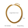 Wholesale Stainless Steel Cuban Chain Necklace With Geometric Design Pvd Vacuum Plated