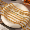 Wholesale Stainless Steel Cuban Chain Necklace With Geometric Design Pvd Vacuum Plated