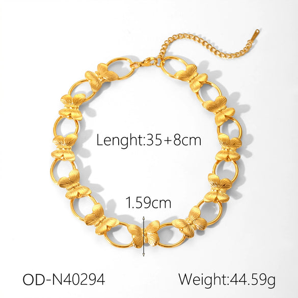 Wholesale Stainless Steel Cuban Chain Necklace With Geometric Design Pvd Vacuum Plated