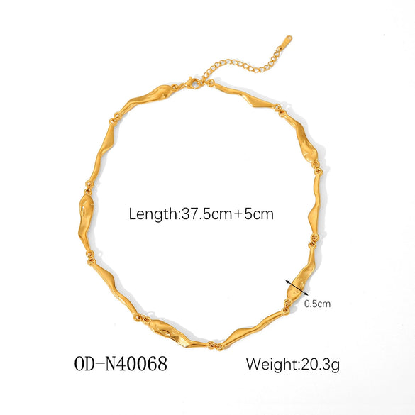 Wholesale Stainless Steel Cuban Chain Necklace With Geometric Design Pvd Vacuum Plated