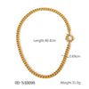 Wholesale Stainless Steel Cuban Chain Necklace With Geometric Design Pvd Vacuum Plated