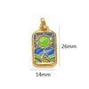 Wholesale Stainless Steel Cuboid Enamel Oil Tarot Pendant Jewelry Accessories With Vacuum Gold Plated Electroplating
