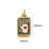 Wholesale Stainless Steel Cuboid Enamel Oil Tarot Pendant Jewelry Accessories With Vacuum Gold Plated Electroplating