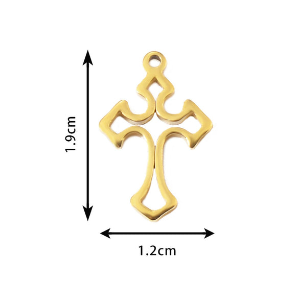 Wholesale Stainless Steel Cut Hollow Cross Jewelry Accessories For Diy Earrings And Bracelet Material