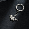 Wholesale Stainless Steel Cut Out Origami Cartoon Dinosaur Pendant Keychain With Electroplating And Small Animal Patterns