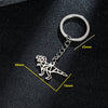 Wholesale Stainless Steel Cut Out Origami Cartoon Dinosaur Pendant Keychain With Electroplating And Small Animal Patterns