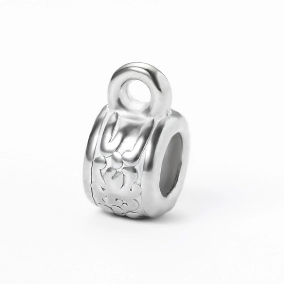 Wholesale Stainless Steel Cylindrical Drum Beads Electroplated Pendant Necklace