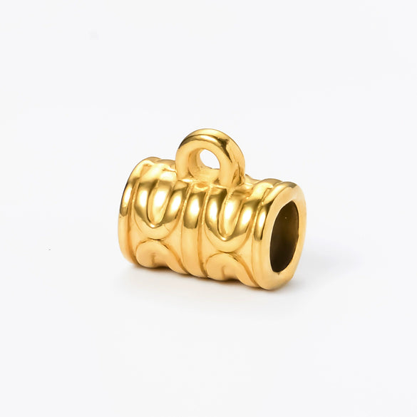 Wholesale Stainless Steel Cylindrical Drum Beads Electroplated Pendant Necklace
