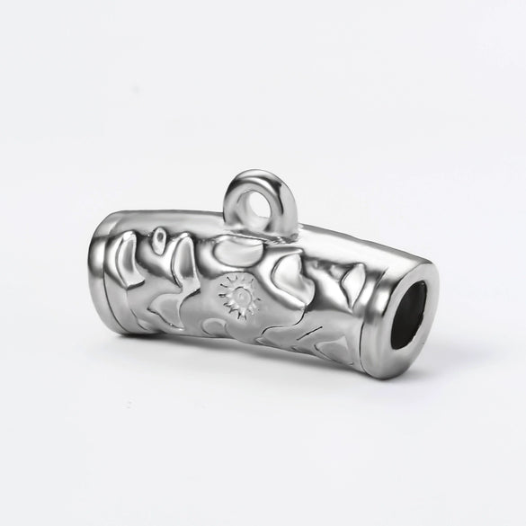 Wholesale Stainless Steel Cylindrical Drum Beads Electroplated Pendant Necklace