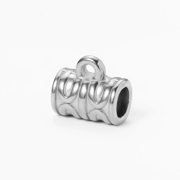 Wholesale Stainless Steel Cylindrical Drum Beads Electroplated Pendant Necklace
