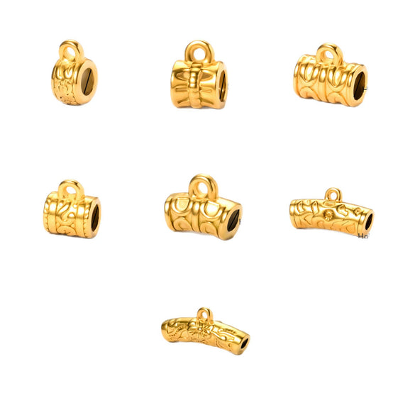 Wholesale Stainless Steel Cylindrical Drum Beads Electroplated Pendant Necklace